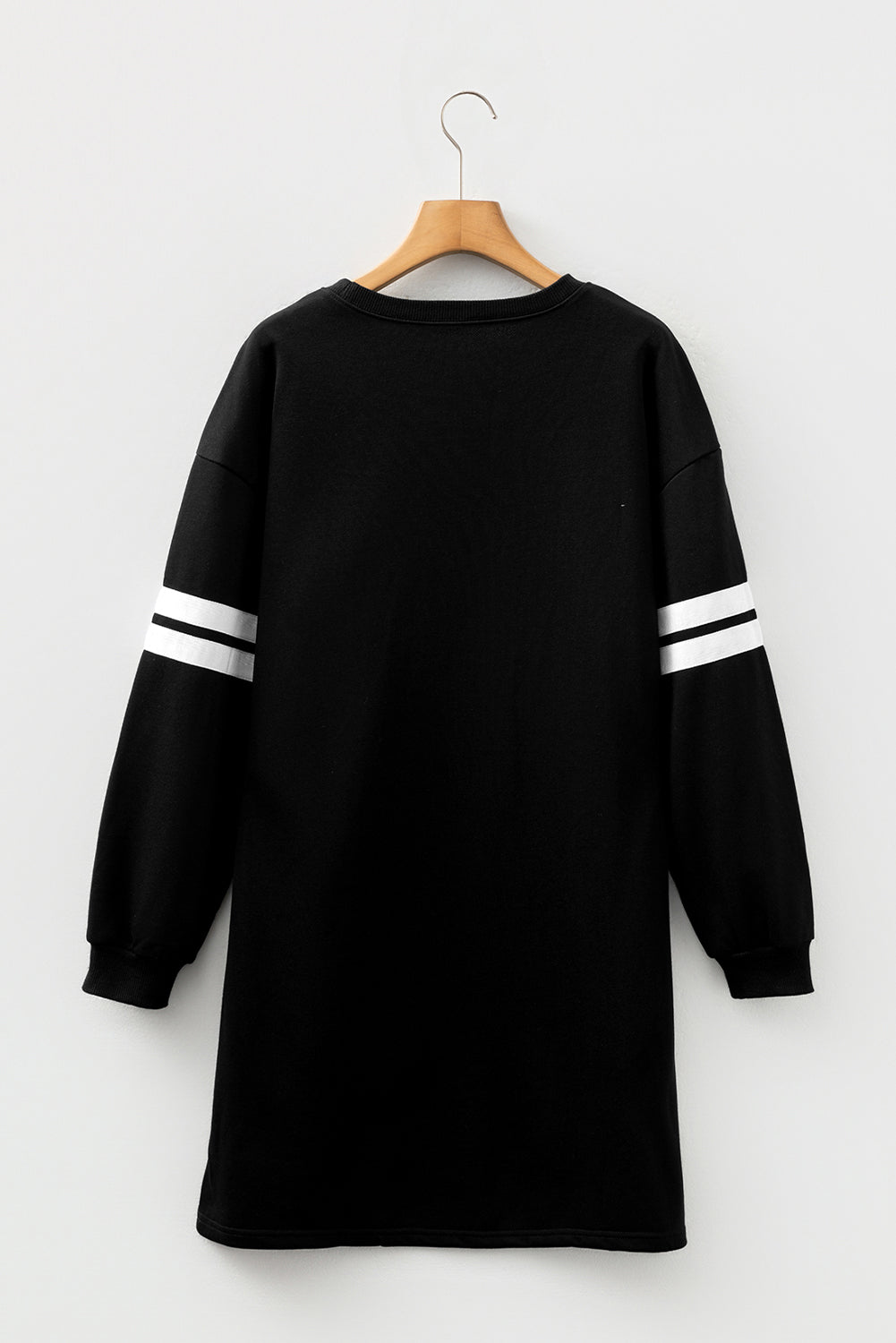 Orange Varsity Contrast Banded Sleeve Shift Sweatshirt Dress