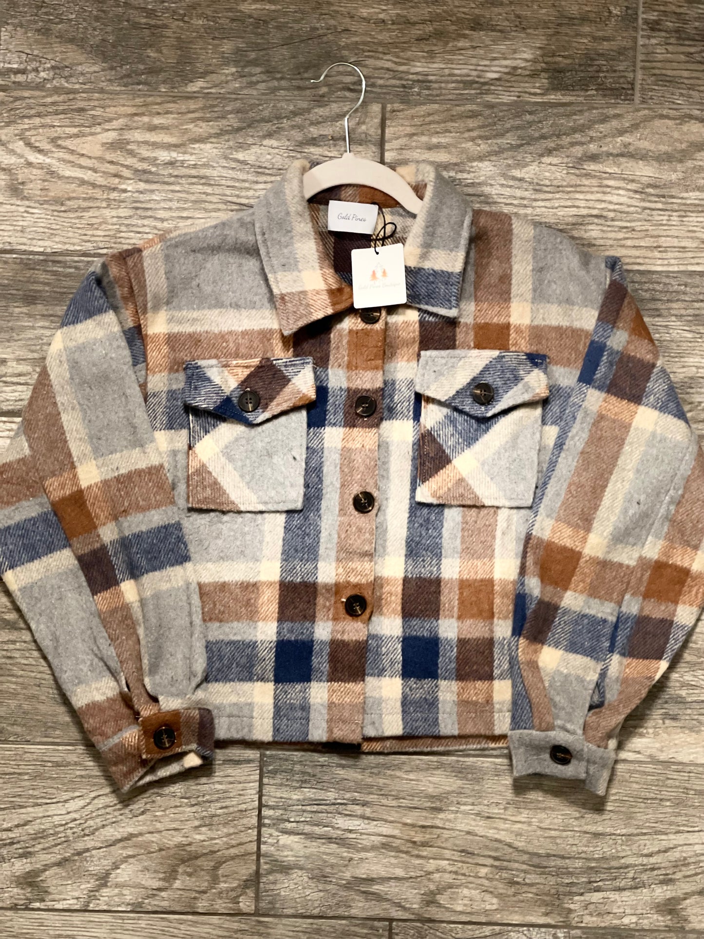 Blue Sage Cropped Flannel