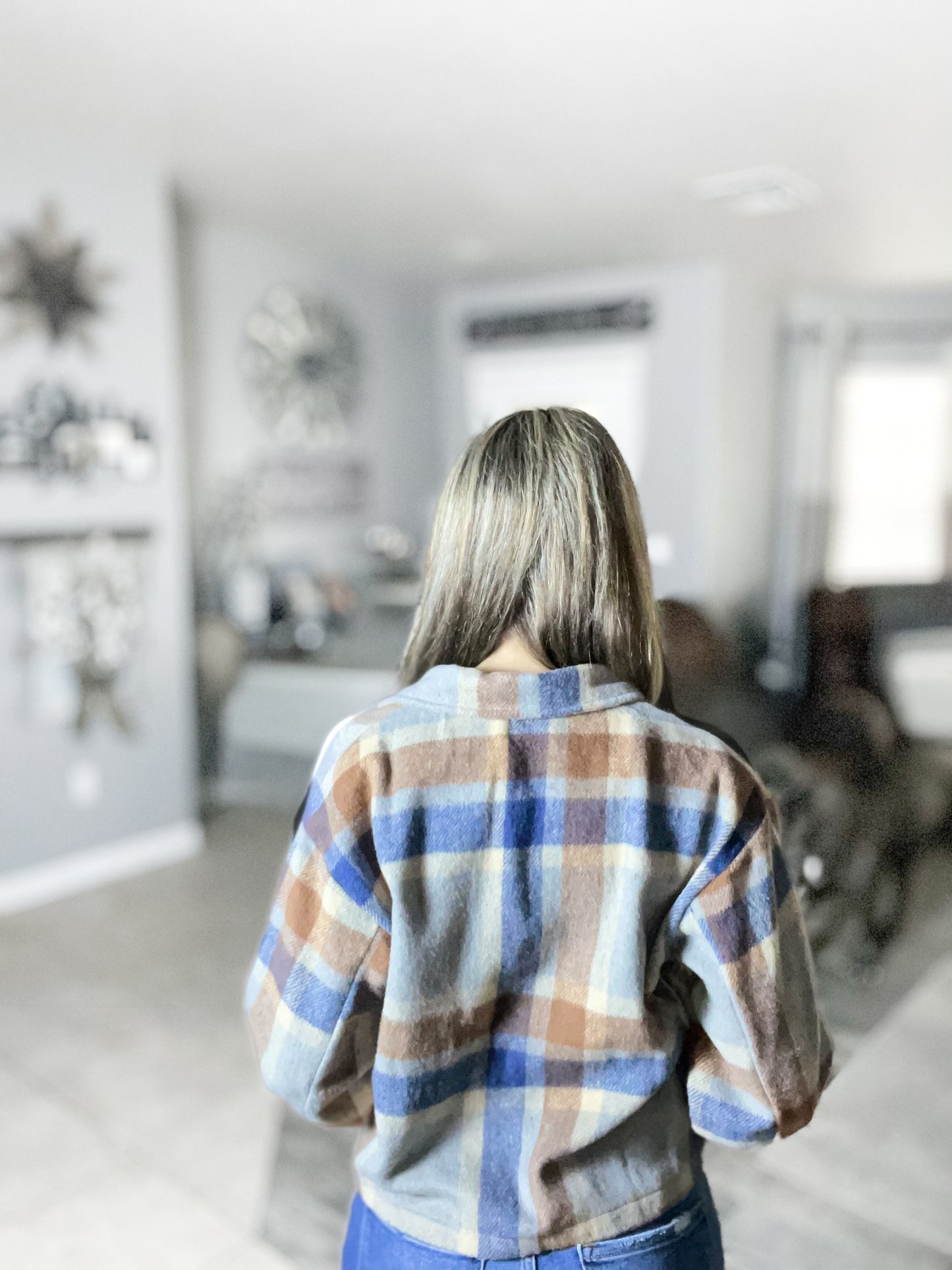 Blue Sage Cropped Flannel