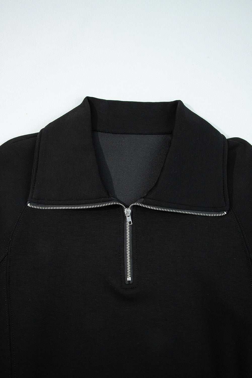 Goat Zip Collar Long Sleeve Top Drawstring Pants Set