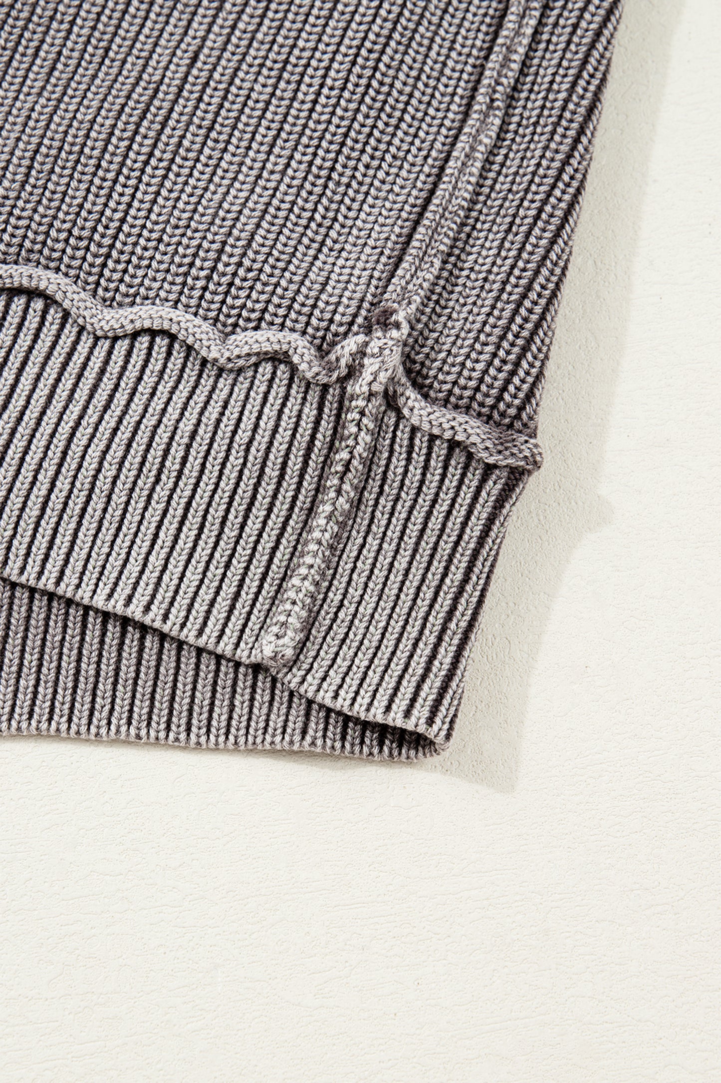 Chestnut Mineral Wash Patchwork Knit Cardigan