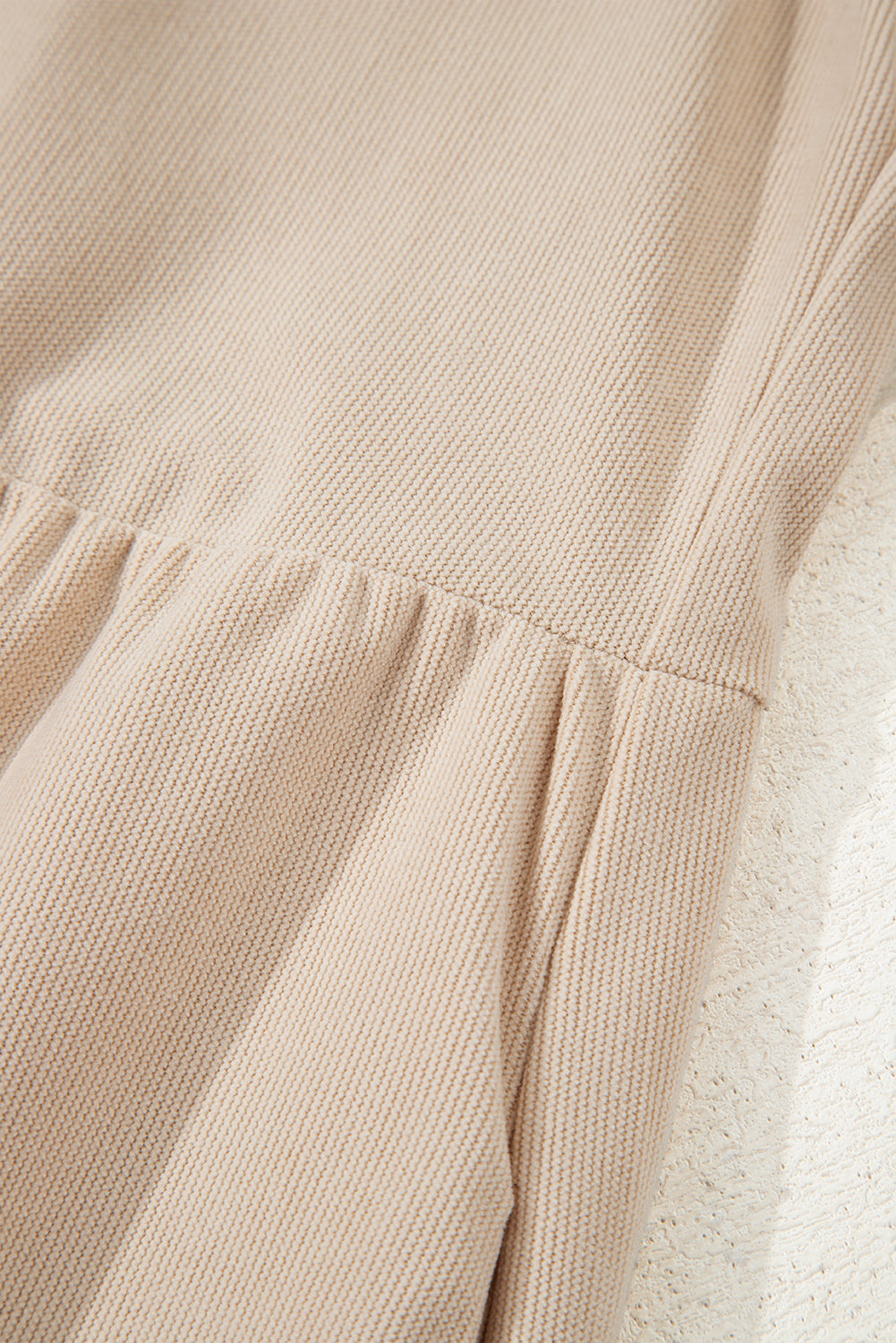 Oatmeal Corduroy Button Detail Dress