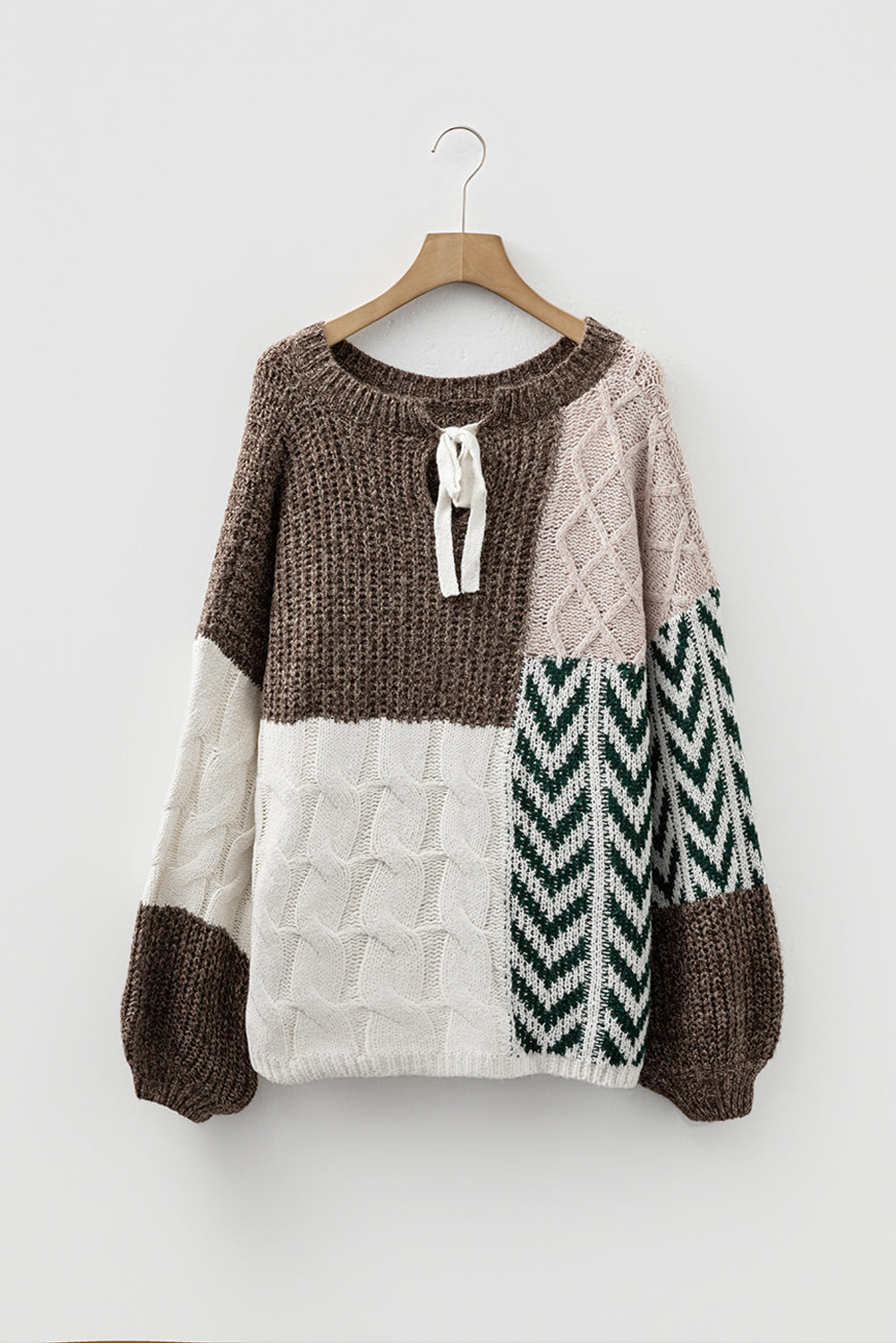 Adley Color Block Patchwork Pullover Sweater