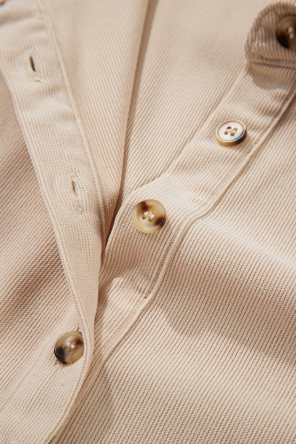 Oatmeal Corduroy Button Detail Dress