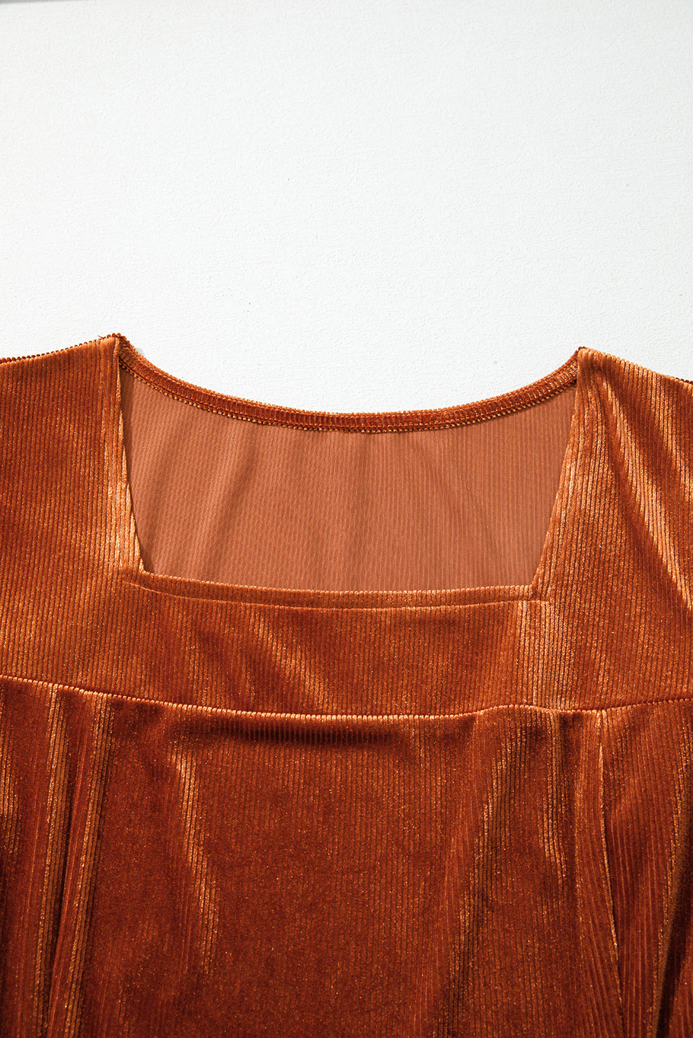Clay Velvet Ribbed Top