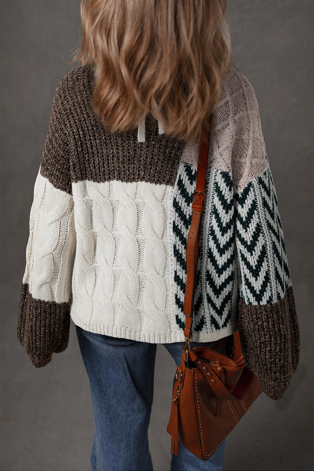 Adley Color Block Patchwork Pullover Sweater