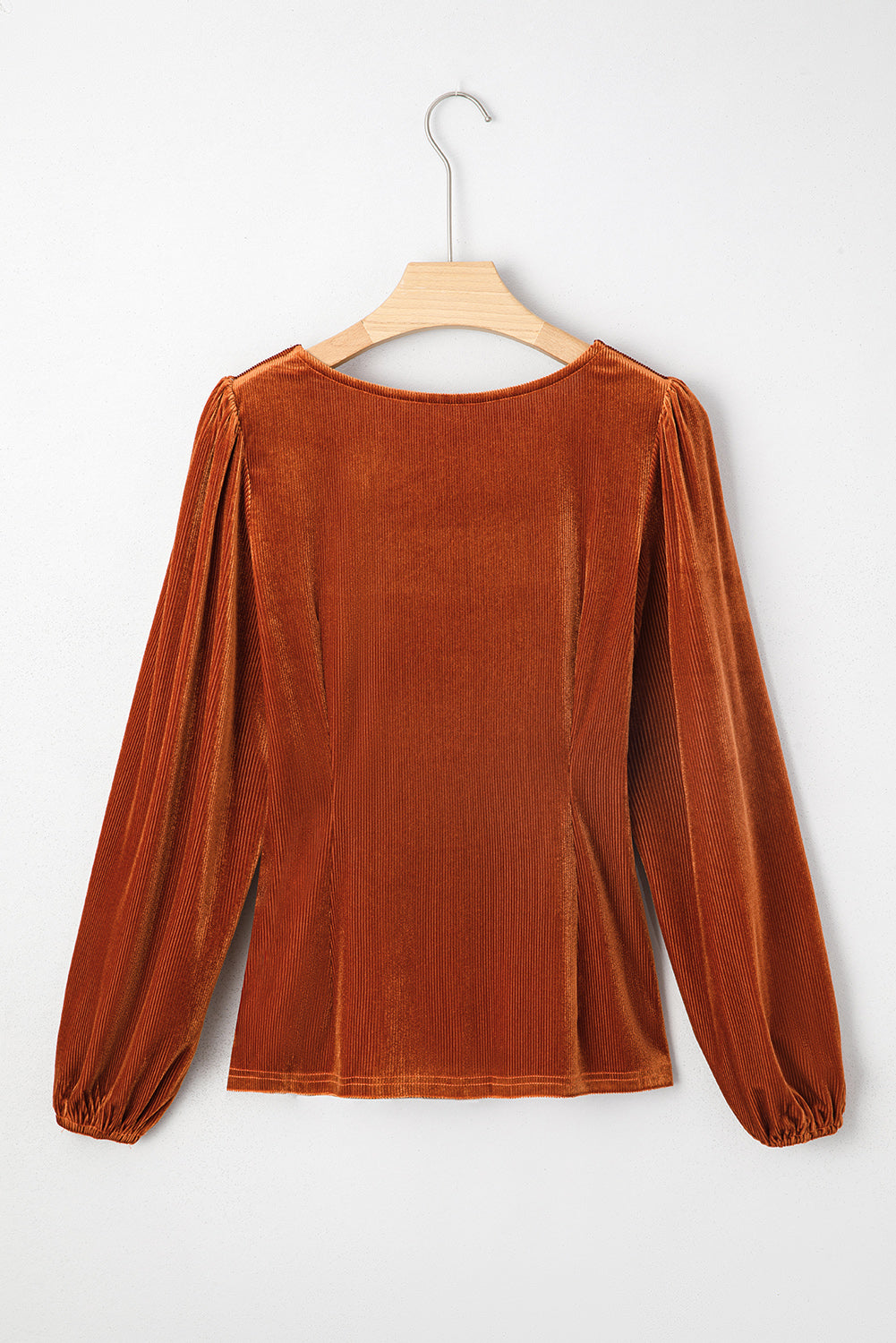 Clay Velvet Ribbed Top