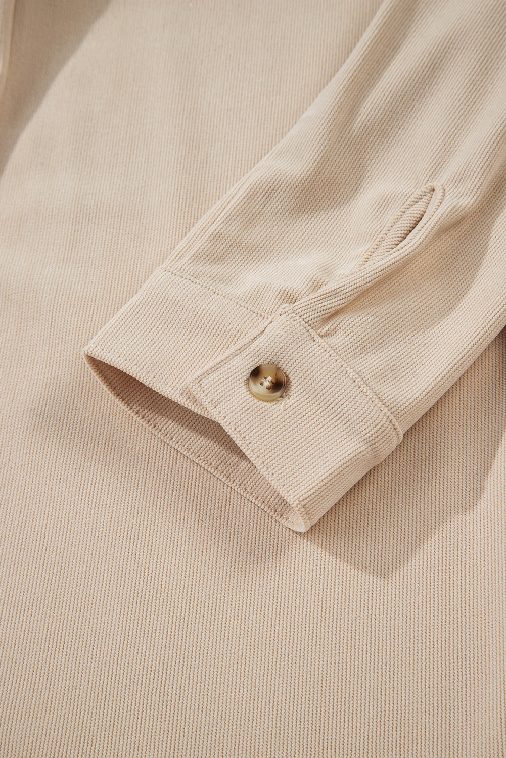 Oatmeal Corduroy Button Detail Dress