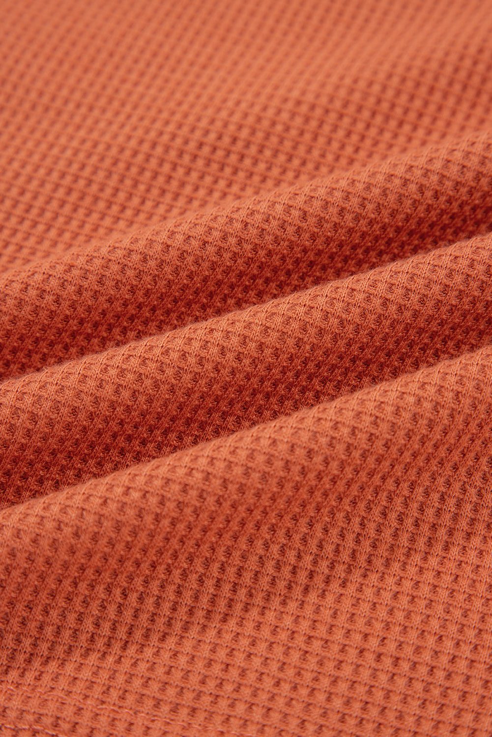 Cinnamon Waffle Printed Patchwork Drawstring Hooded Long Sleeve Top