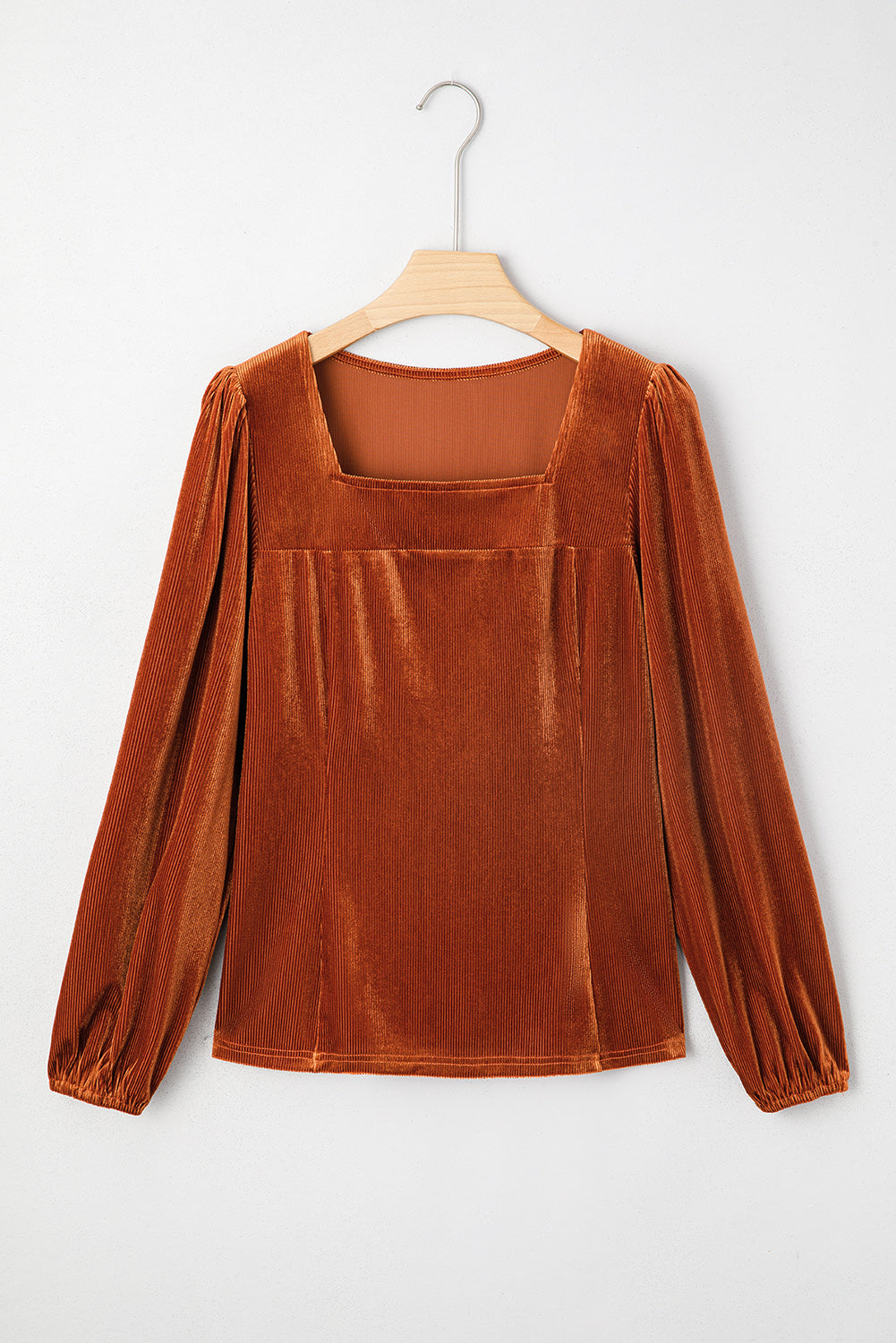 Clay Velvet Ribbed Top