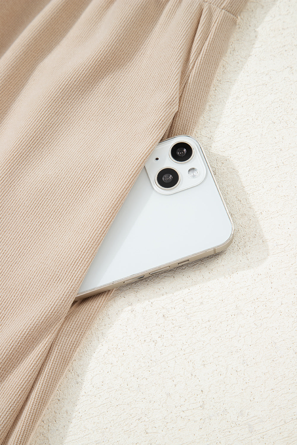 Oatmeal Corduroy Button Detail Dress