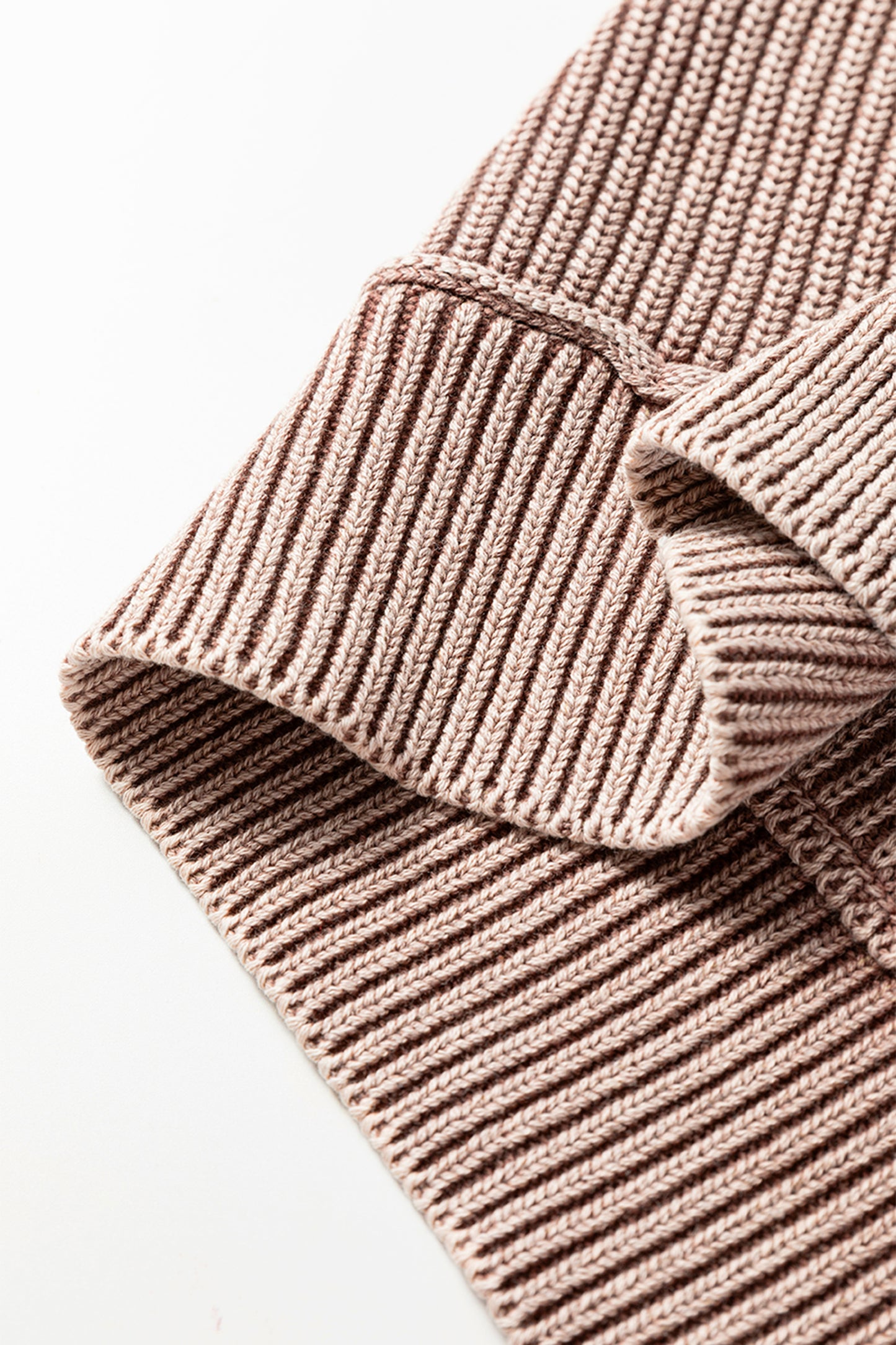 Chestnut Mineral Wash Patchwork Knit Cardigan