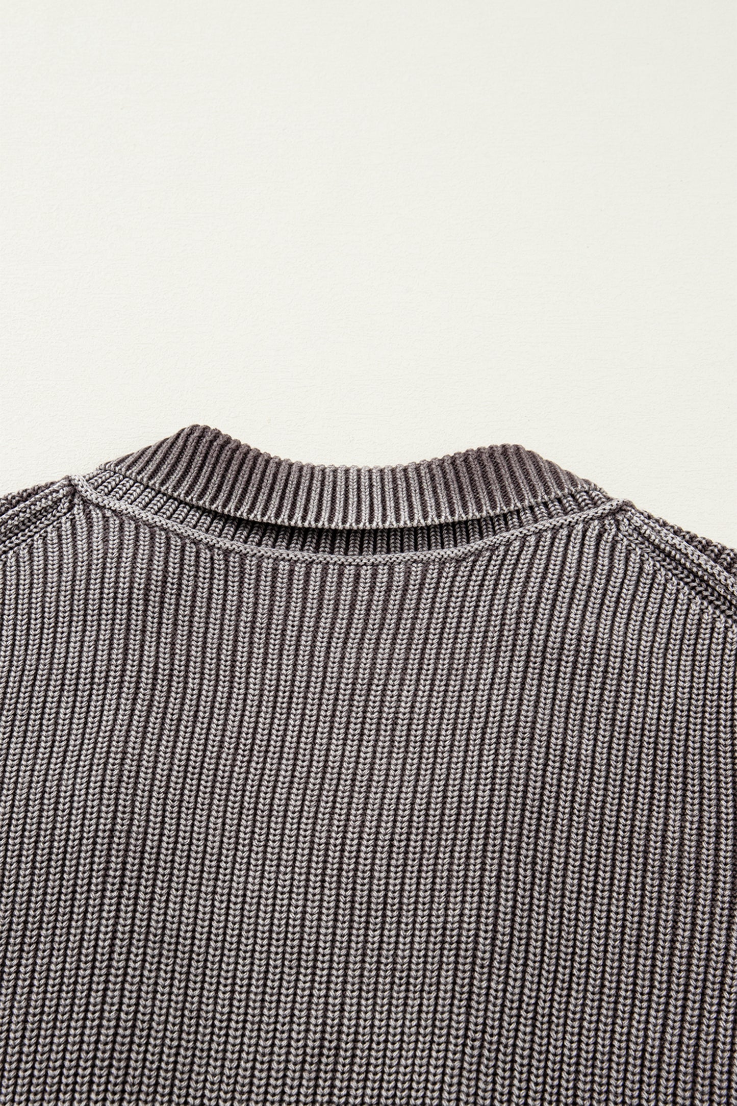 Chestnut Mineral Wash Patchwork Knit Cardigan