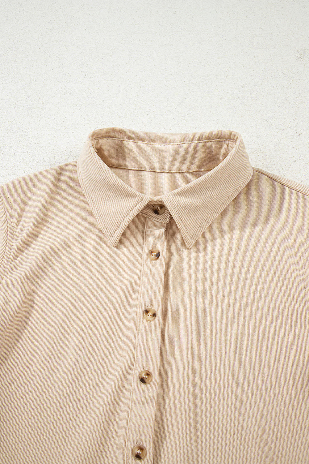 Oatmeal Corduroy Button Detail Dress